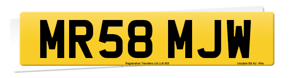 Registration number MR58 MJW